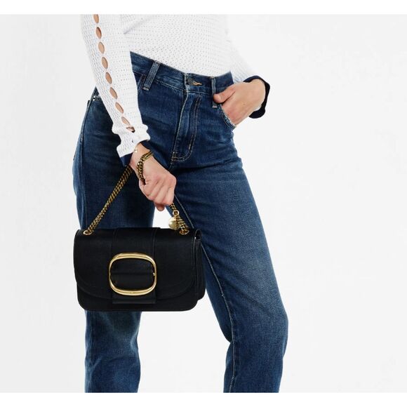 SEE BY‎ CHLOE Hopper Leather Crossbody Black - Picture 1 of 5